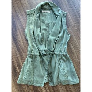 Max Jeans Olive Green Denim Wrap Vest